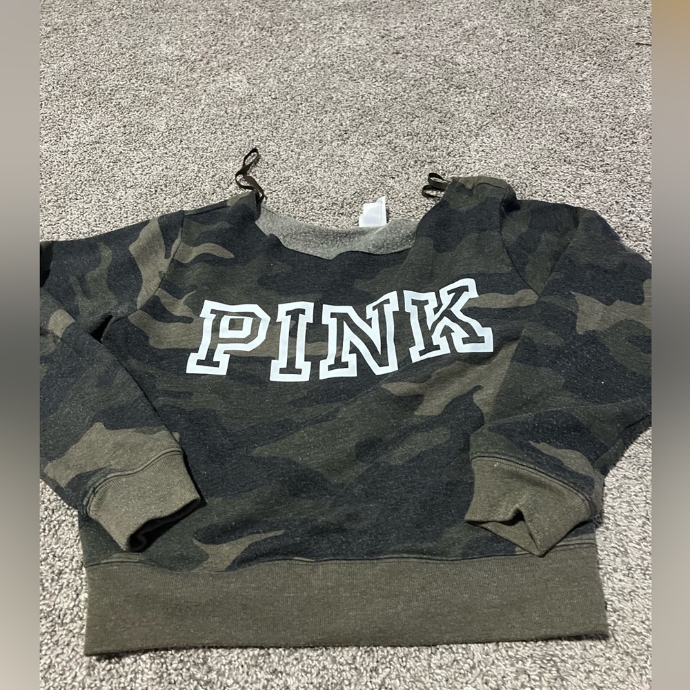 VS PINK Off Shoulder Sweatshirt